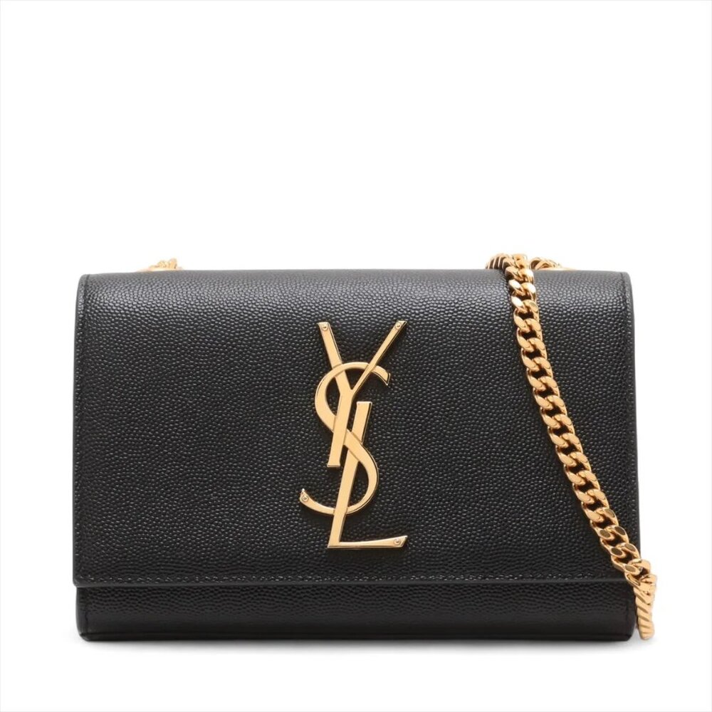 👜 Saint Laurent Paris Kate Leather Chain Shoulder Bag Black 354121